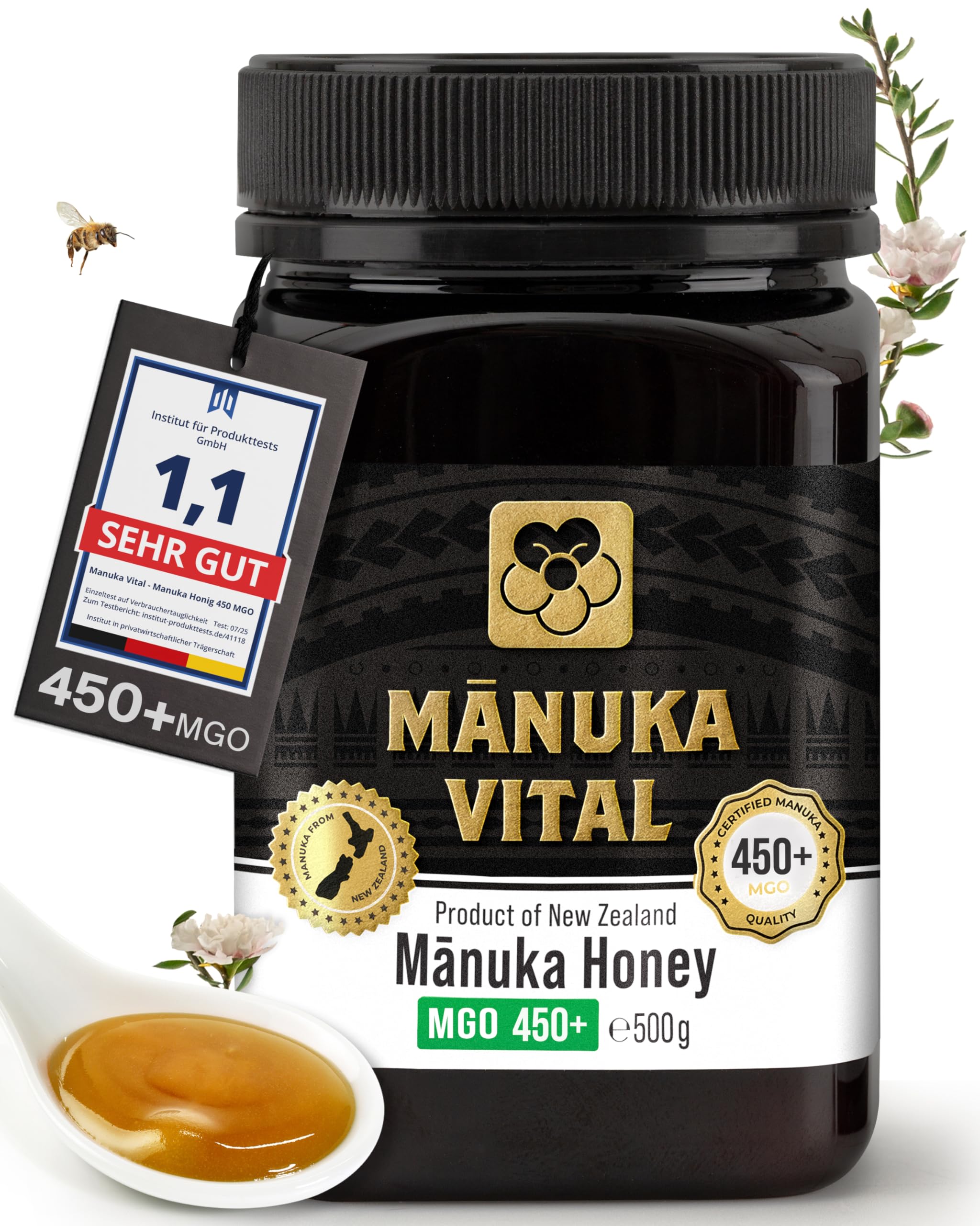 Manuka Vital MGO 450+ - Echter Manuka Honig 450 - In Neuseeland abgefüllt