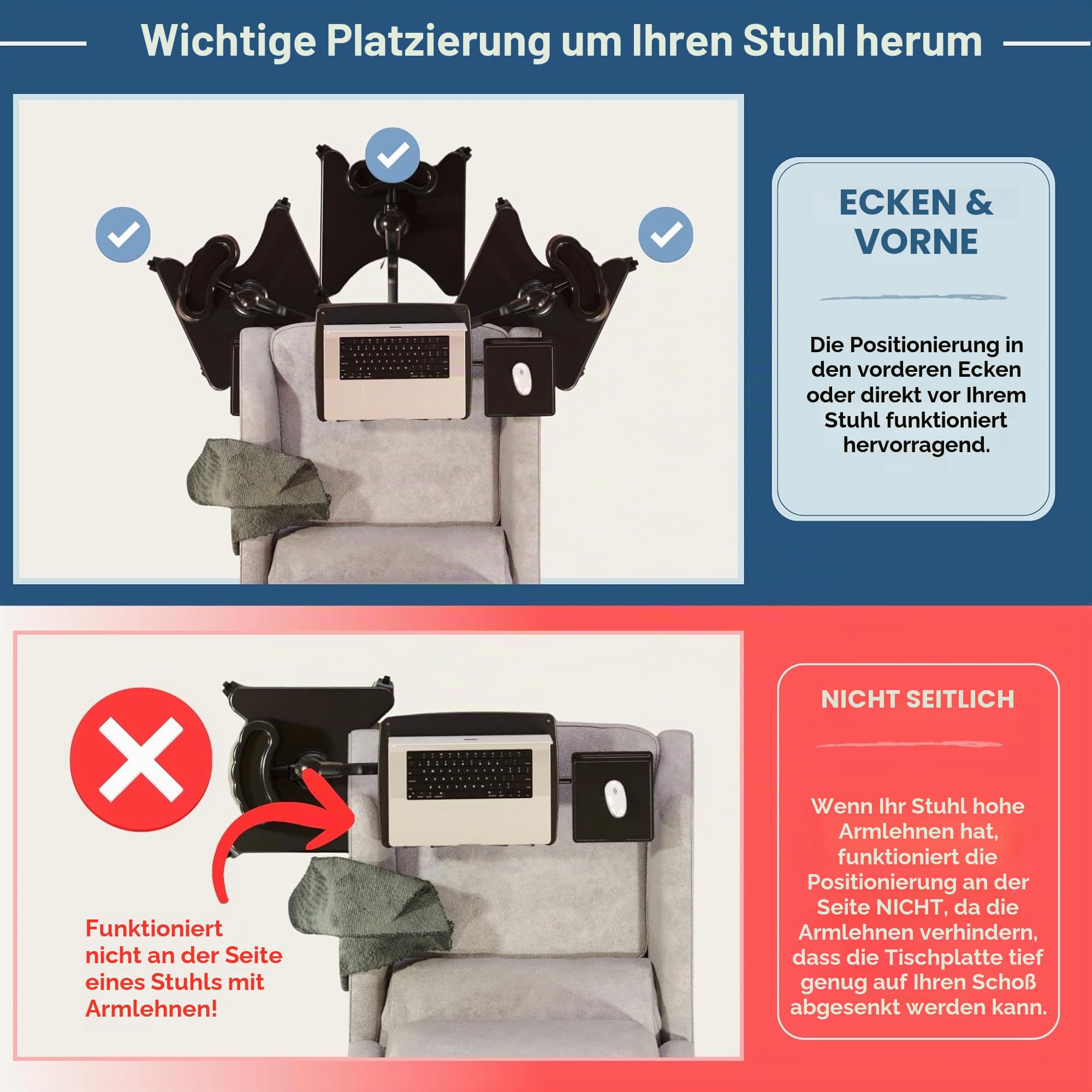 Levo G2-801 Deluxe Laptop-Ständer mit Mausablage – Stilvolles Rotguss- und Schwarz-Design für Komfortables mobiles Computing – Höhenverstellung, 360° drehbar, stabile Konstruktion für die Arbeit