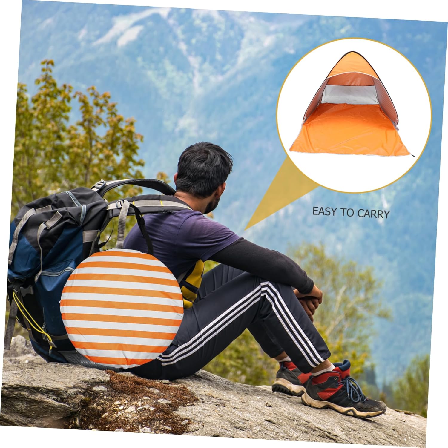 1set Quick Opening Beach Picnic Tent Automatic Setup Camping Shelter Storage Bag for People Breathable Design for Outdoor Activities and Fishing