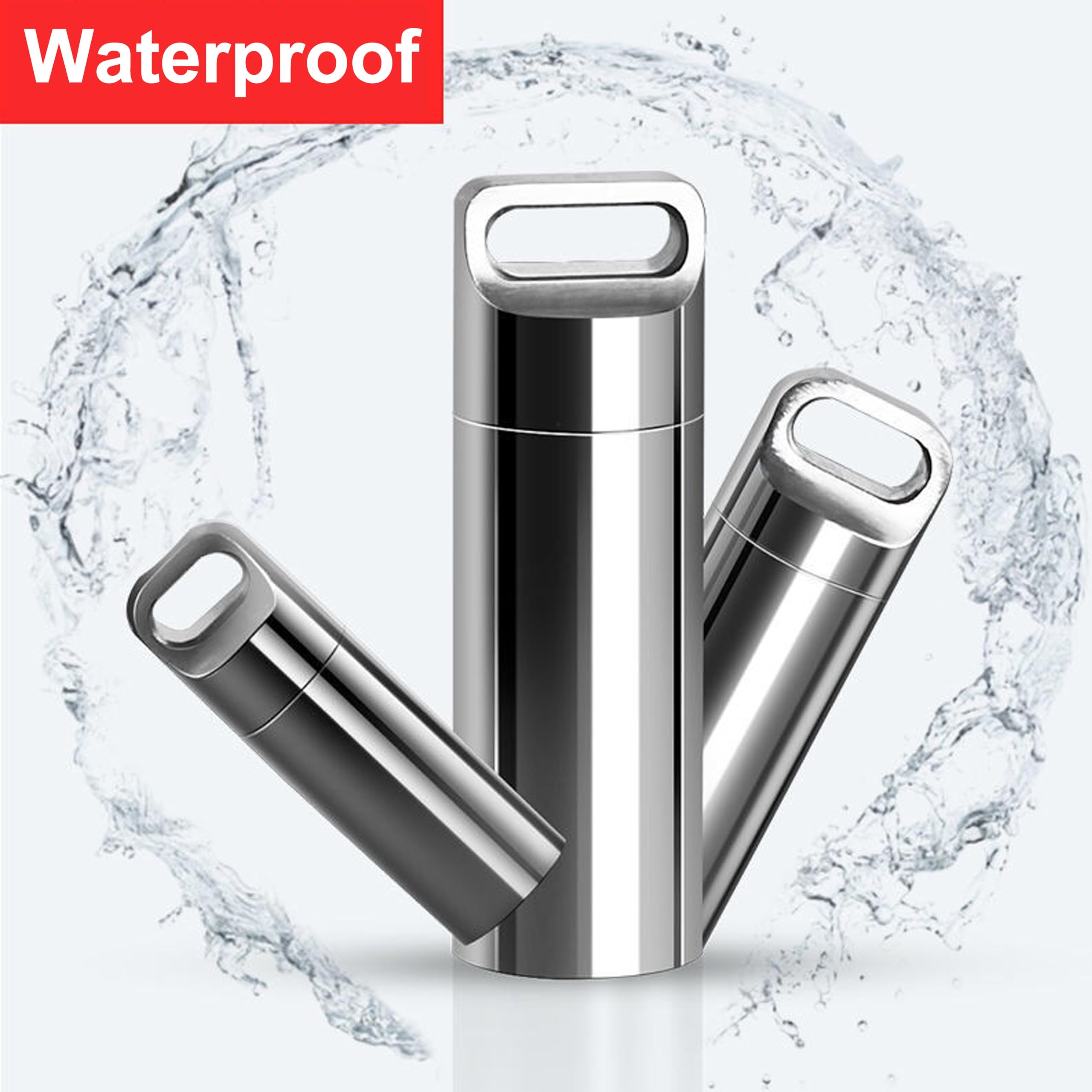 Mini impermeabile pillola scatola in acciaio inox pillola bottiglia all'aperto impermeabile sopravvivenza contenitore capsula per sopravvivenza all'aperto stoccaggio