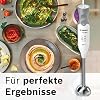Bosch Stabmixer ErgoMixx Edelstahl-Mixfuß Mix- und Messbecher 4-Klingen-Messer Zerkleinerer ergonomisches Design 12 Stufen plus Turbo 600 W weiß/grau MSM66120