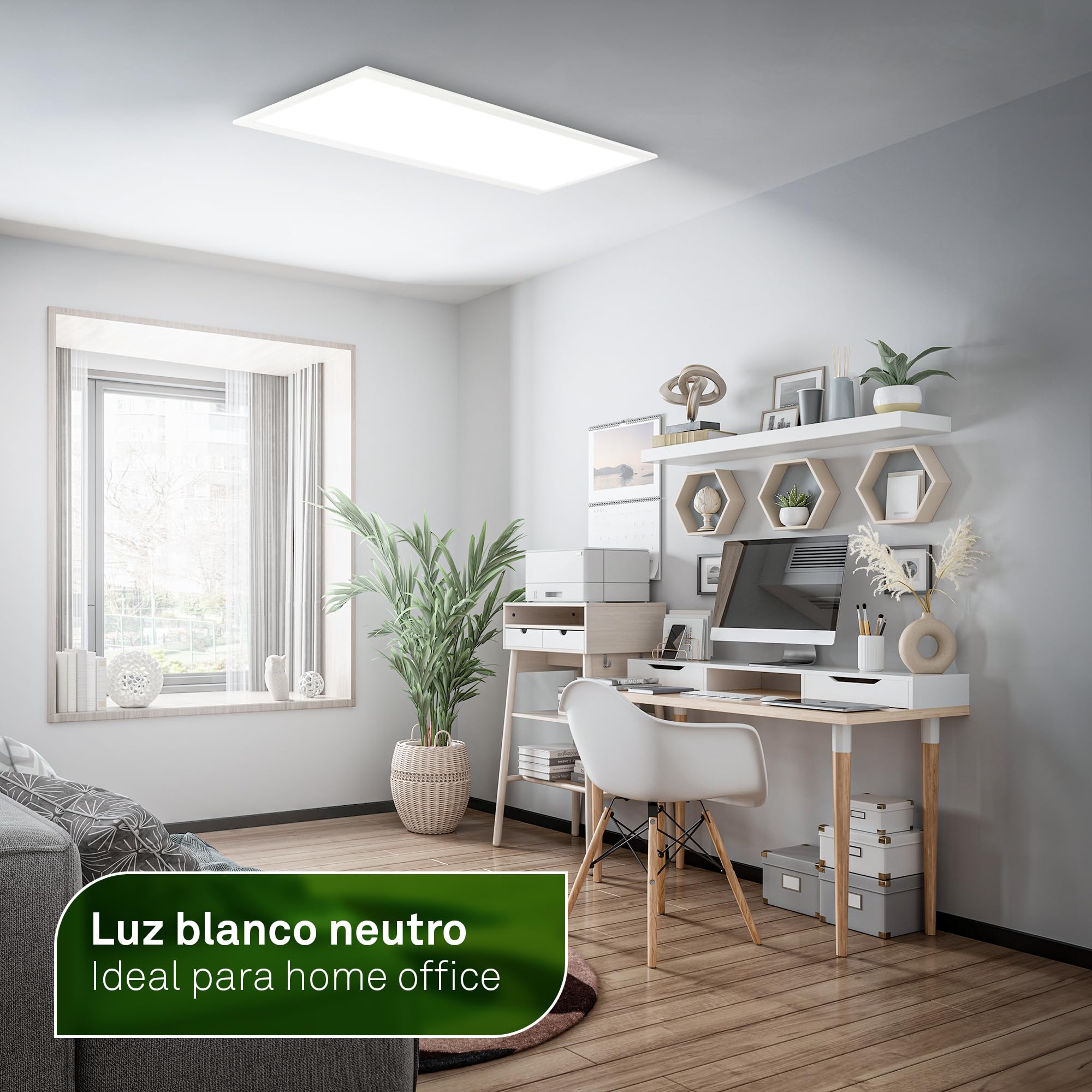 BRILONER - Panel LED con mando a distancia, CEE A fuente de luz, regulable, CCT blanco cálido a frío, panel techo, superficie cocina, paneles, 100 x 25 x 6 cm, blanco