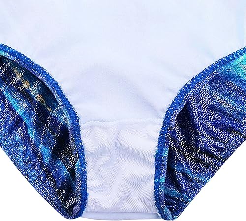 Miniatura 5 de TFJH E Leotardos de gimnasia de una pieza para niñas, ropa deportiva brillante