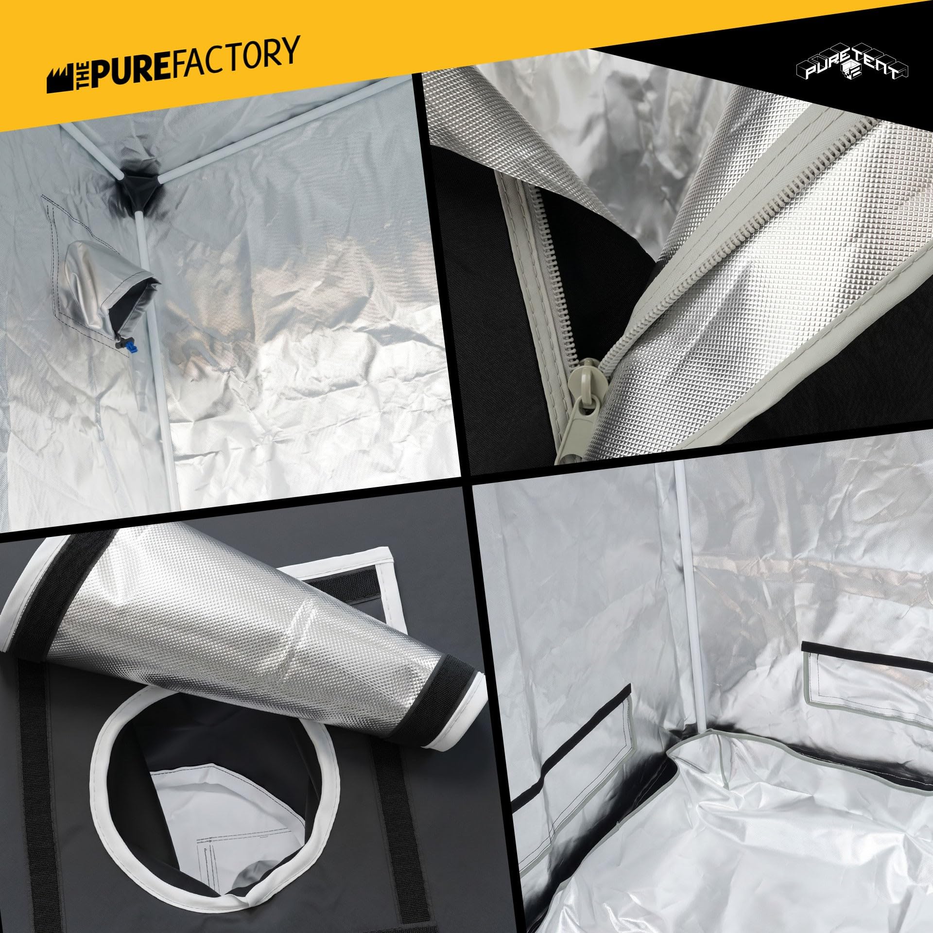 Armario de Cultivo Medio | Pure Tent Vers 2.0 | 80X80X180 cm | Ideal para Cultivo Interior de Plantas | Control de Luz Efectivo | Lona Impermeable | Estructura de Ventilación