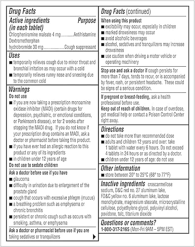 Miniatura 7 de Coricidin HBP Tabletas antihistamínicas para la tos y el frío 16 tabletas paquete de 5