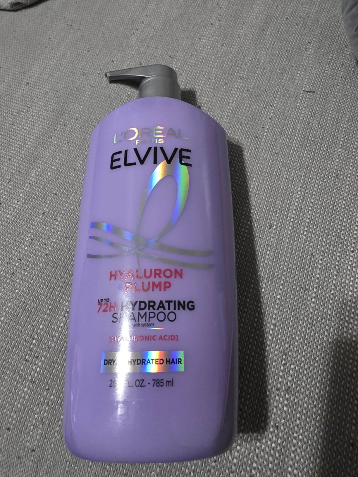L'Oréal Paris L'Oreal Paris Elvive Hyaluron Plump Hydrating Shampoo for Dehydrated, Dry Hair Infused with Hyaluronic Acid Care Complex, Paraben-Free, 26.5 Fl Oz