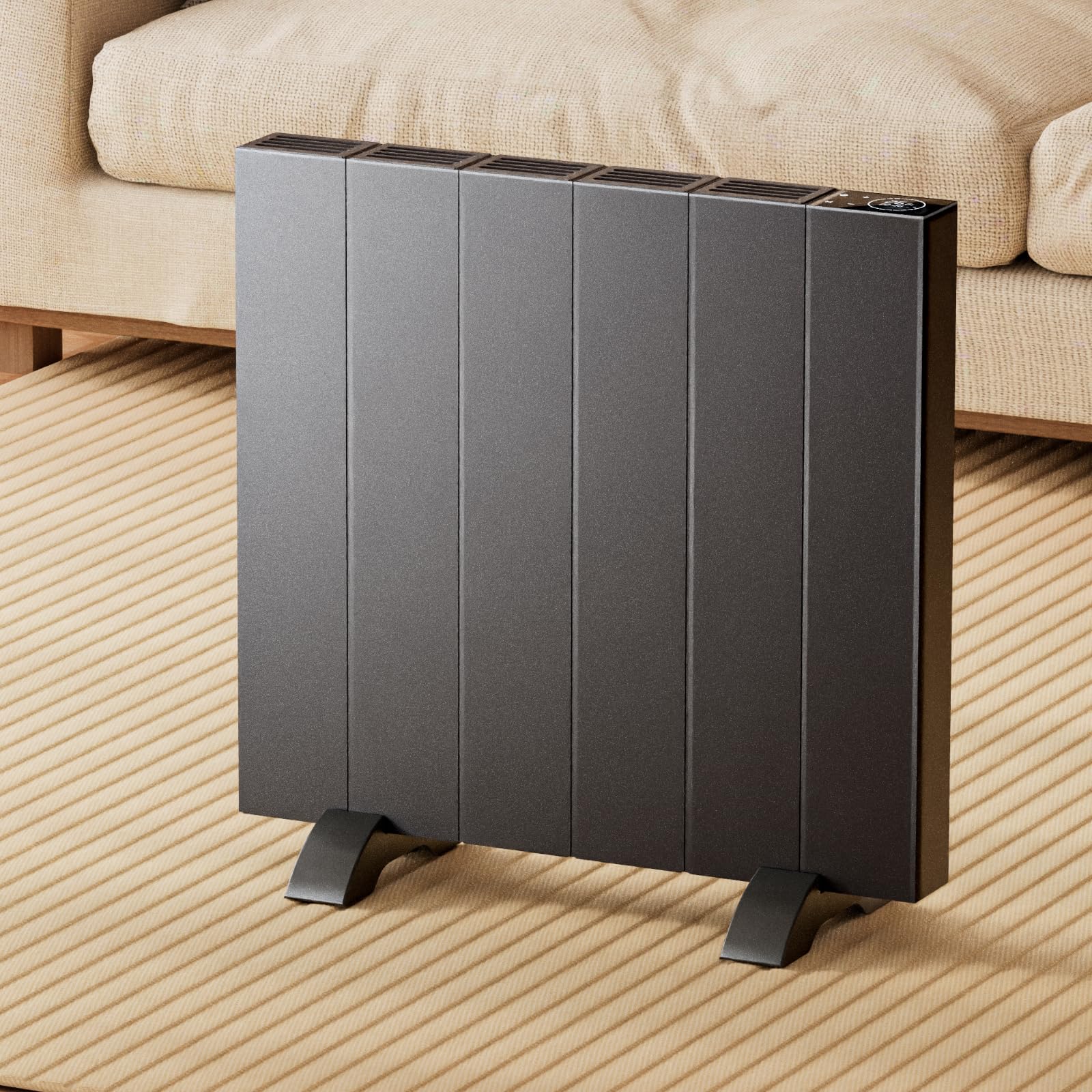 EMKE Electric Convection Radiator 1000W Anthracite,544×500×60 mm | Low Consumption, Wall or Standing Mount, WiFi, LCD Display, Weekly Schedule, Smart Heating Recycled Claim Standard Blended