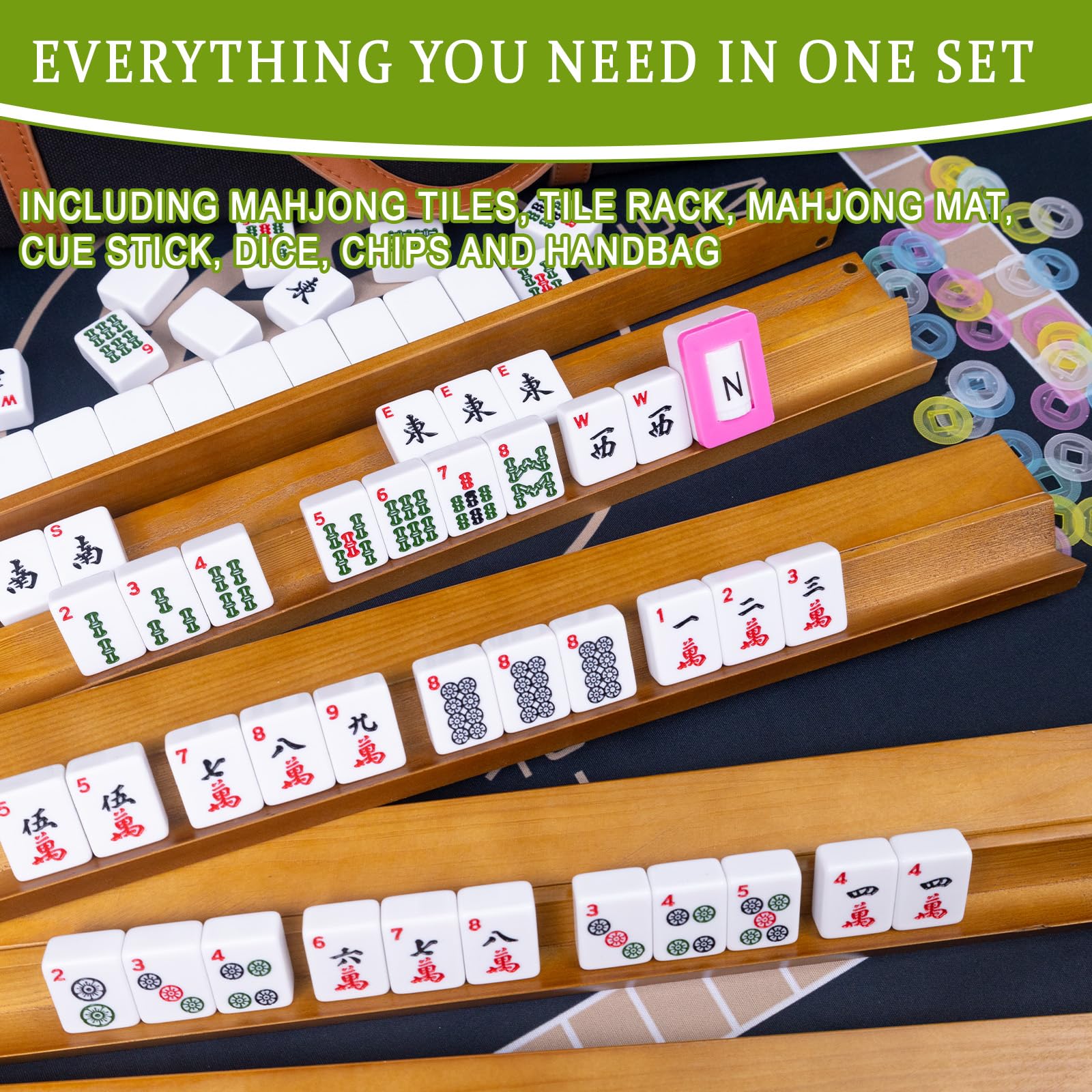 Amazon.com: MrCarbon 1 American Mahjong Set,Complete Game Kit, 166