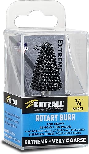 Vista 17 de Kutzall Fresa giratoria cónica original, eje de 1⁄4 pulgadas, broca de tallado de madera fina para Bosch, DeWalt, Milwaukee. carburo de tungsteno