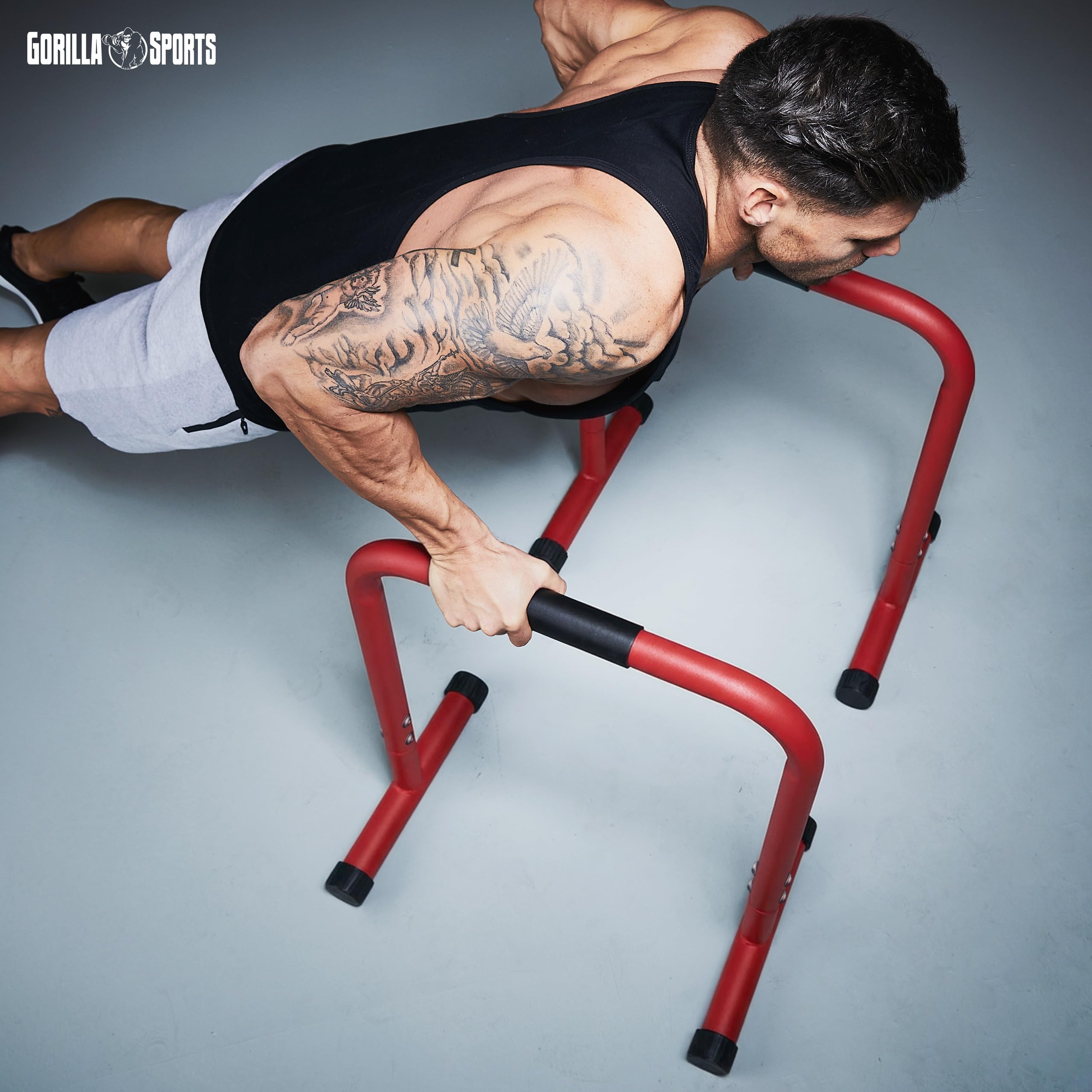 Gorilla Sports Dip Bars 2 stuks met Rubber handvatten