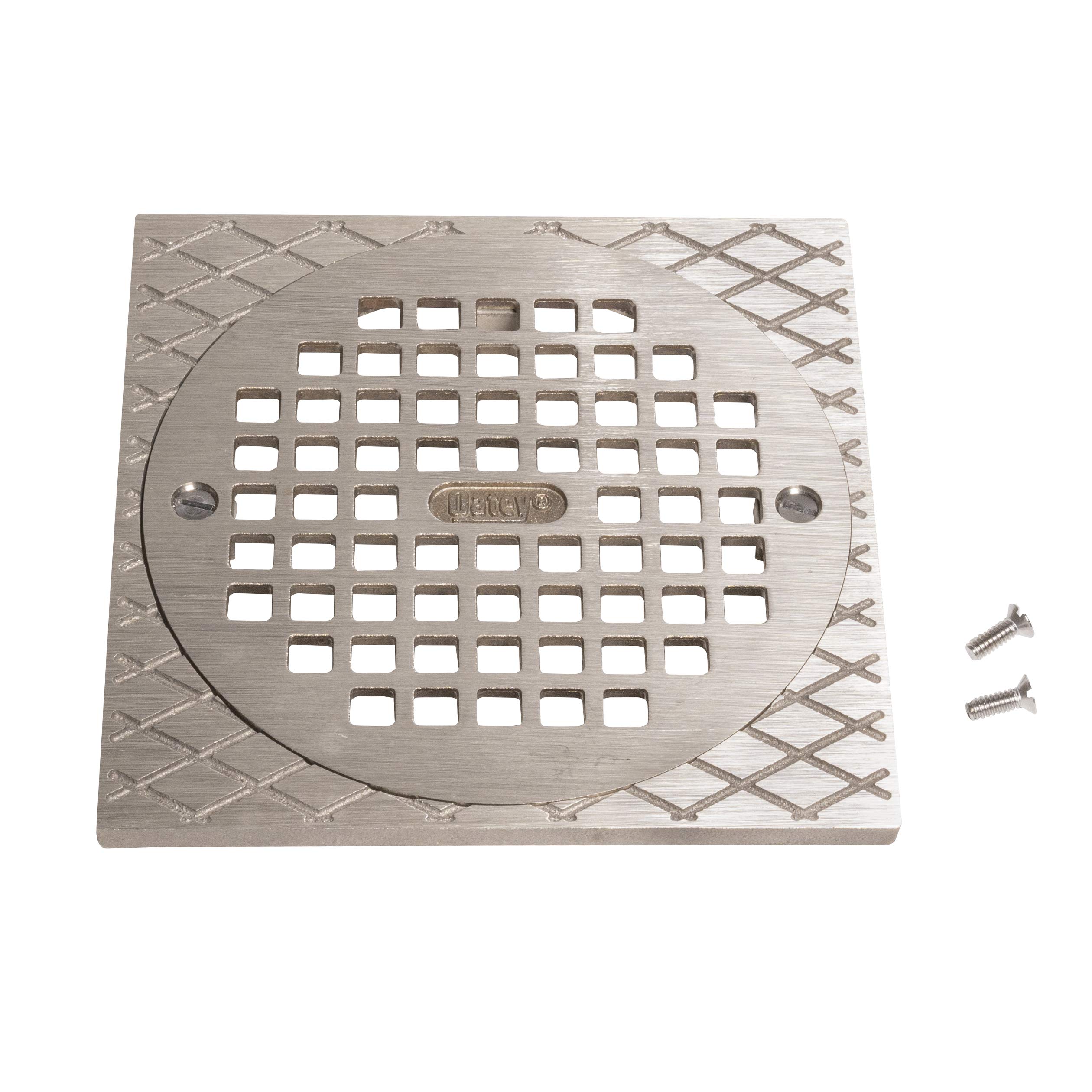 Grille ronde NI caniveau douche siphonnée anneau carré pour évacuation sol