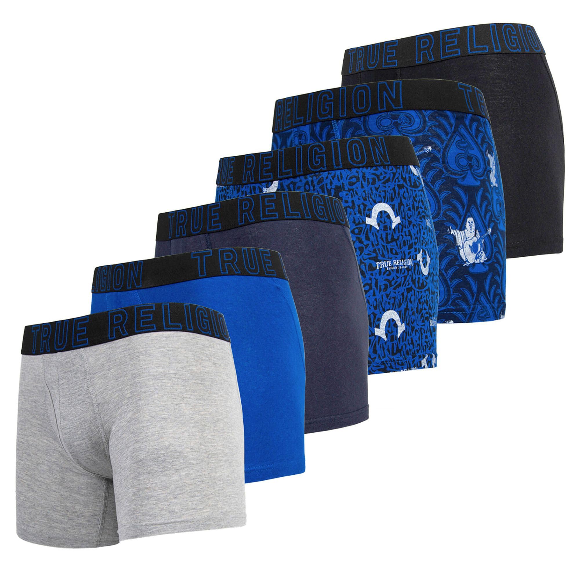 True Religion Mens Boxer Briefs Cotton Stretch Underwear for Men Pack of 6