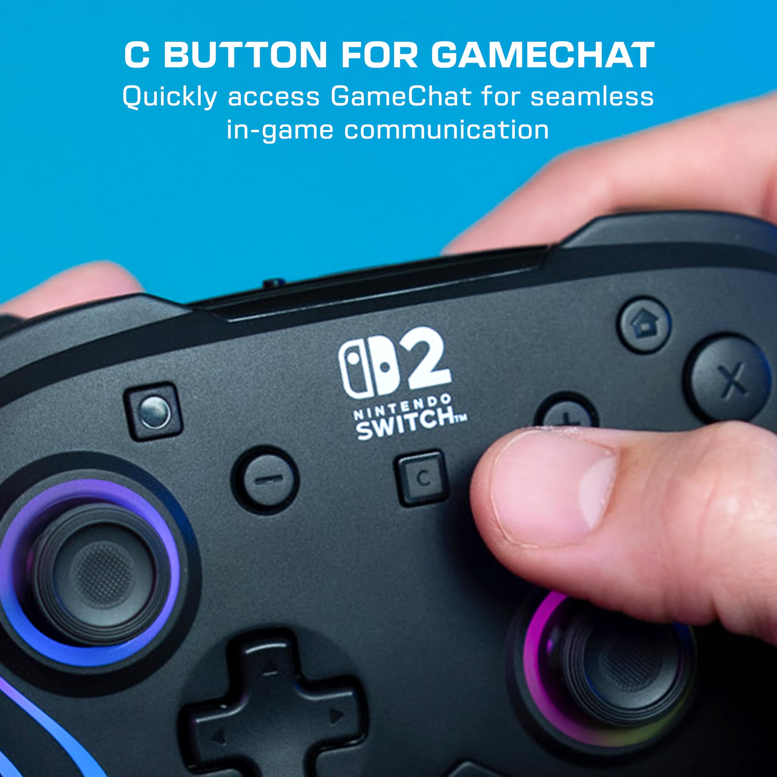 Turtle Beach Afterglow Nero Controller da gaming RGB wireless con licenza ufficiale per Nintendo Switch 2