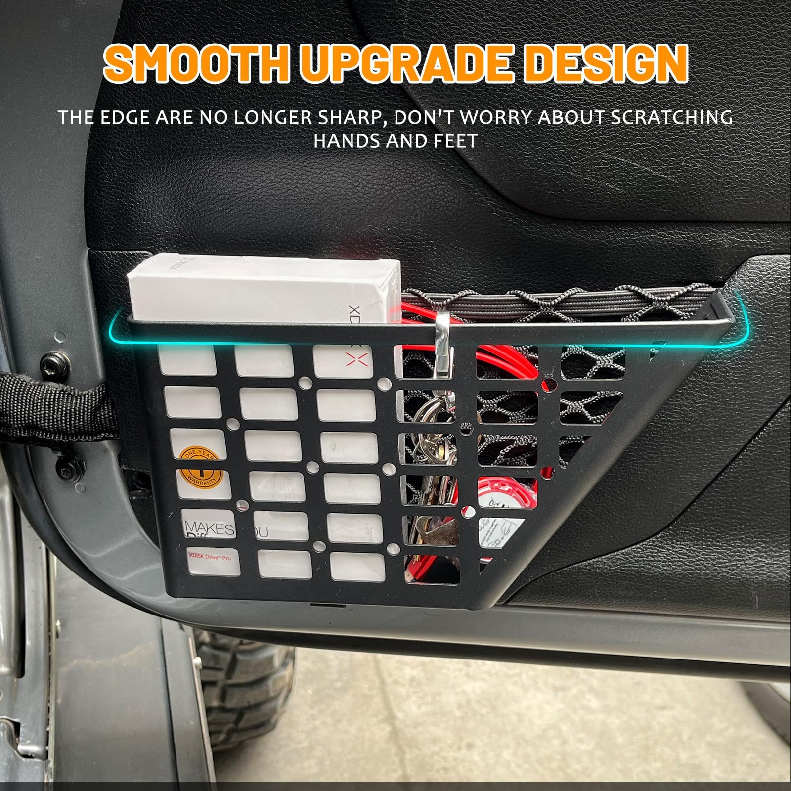 Metall Haustür Lagerung Taschen, Türseite Einfügung Organizer Box für 2007-2018 Jeep Wrangler JK JKU 2/4 Tür Edelstahl Neueste Aufrüstung
