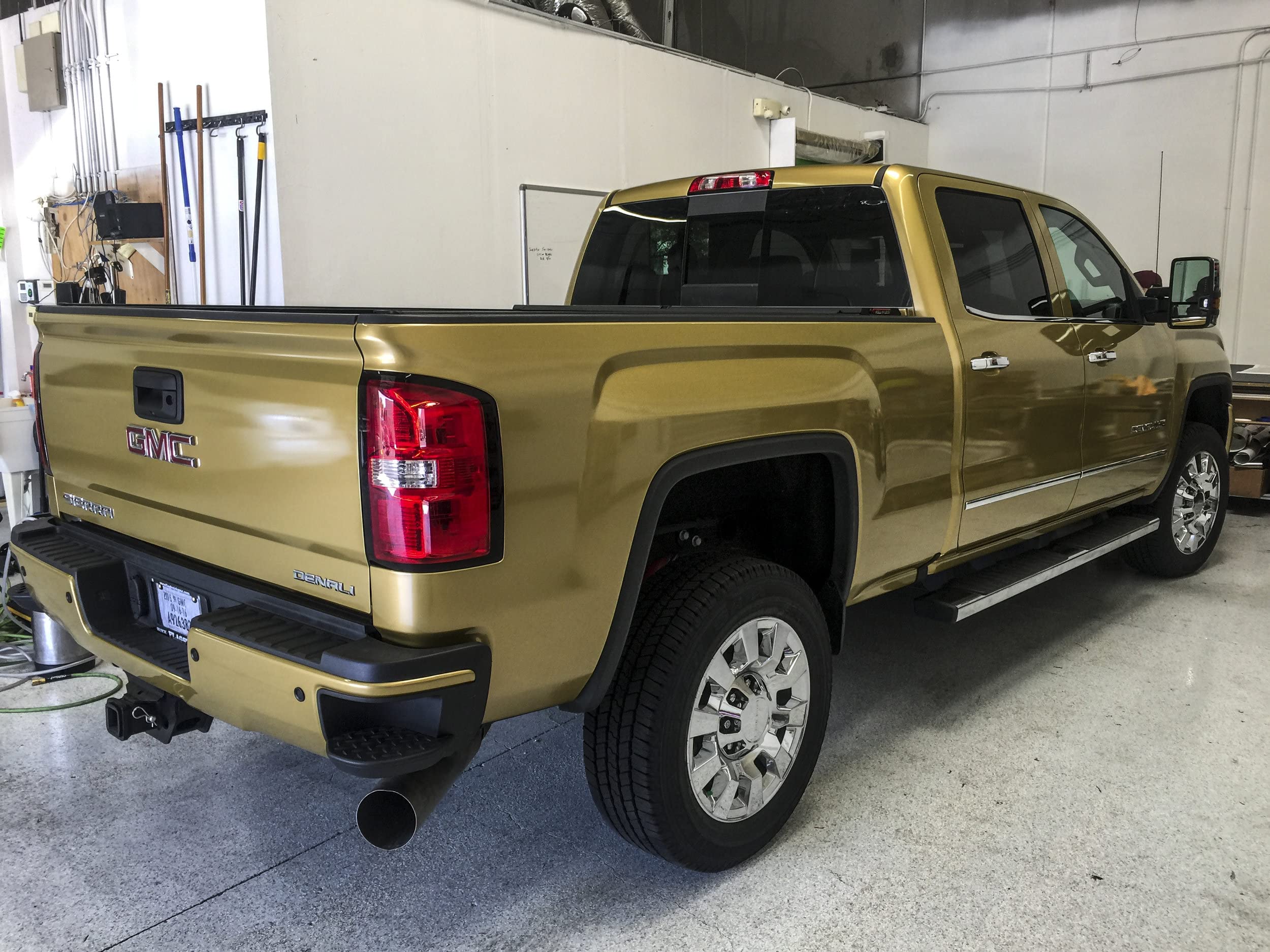 WISDOM 24"x48" Metallic Gold Wrap Self Adhesive Vinyl Car Wrap Film Roll with Air Release 1