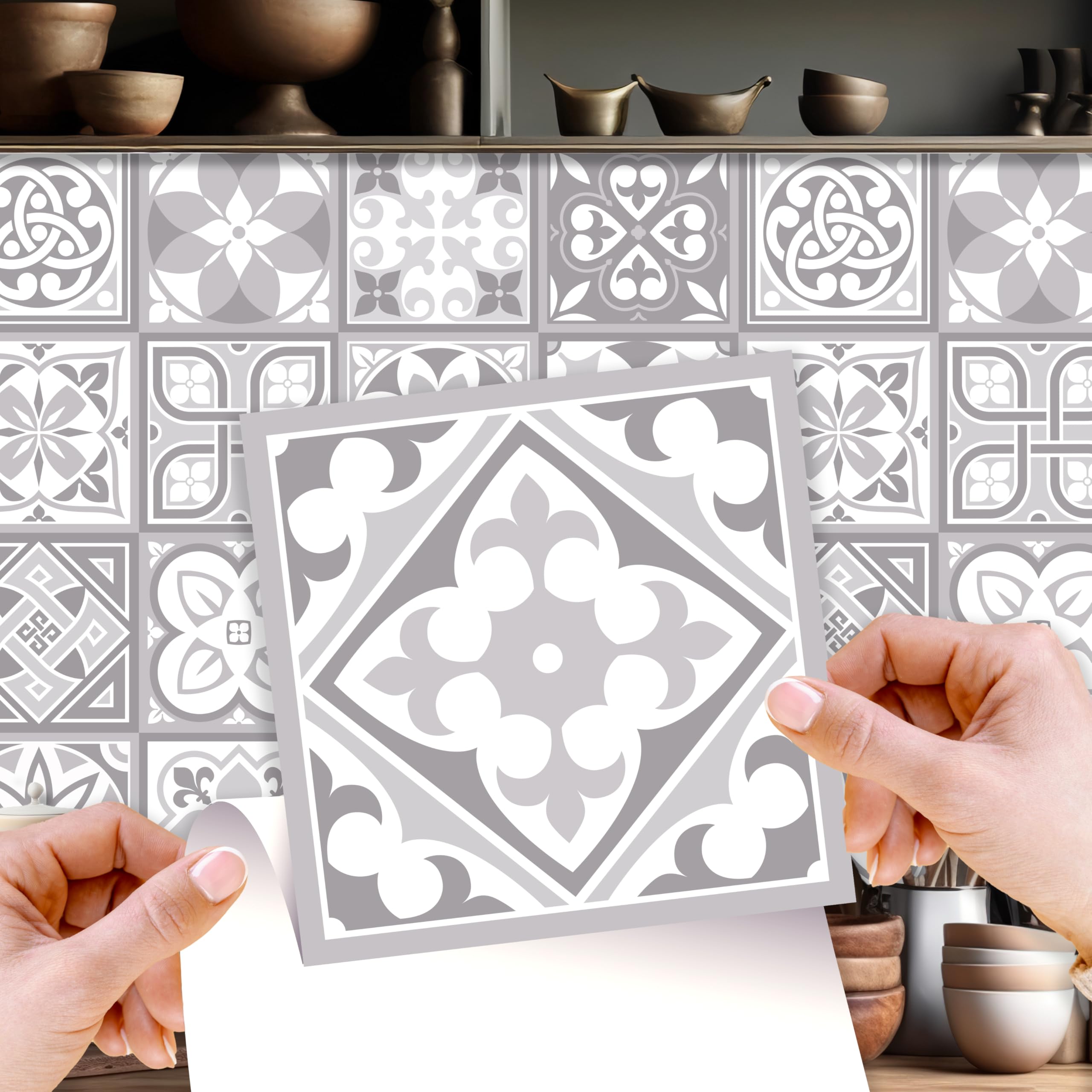 Walplus Purbeck Stone Tiles 24Pcs 15Cm/ 5.81Sqft Wall Stickers Removable Peel And Stick Mosaic Tiles Vinyl Self Adhesive Backsplash Bathroom Kitchen Stick On Tile Paint Tile On Wall