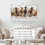 tigeridge Horses Canvas Wall Art - Brown Horse Pictures Animal Wall Decor Running Horses Painting Prints Artwork for Living Room Bedroom Home Office Wall Decorations 50X100CM