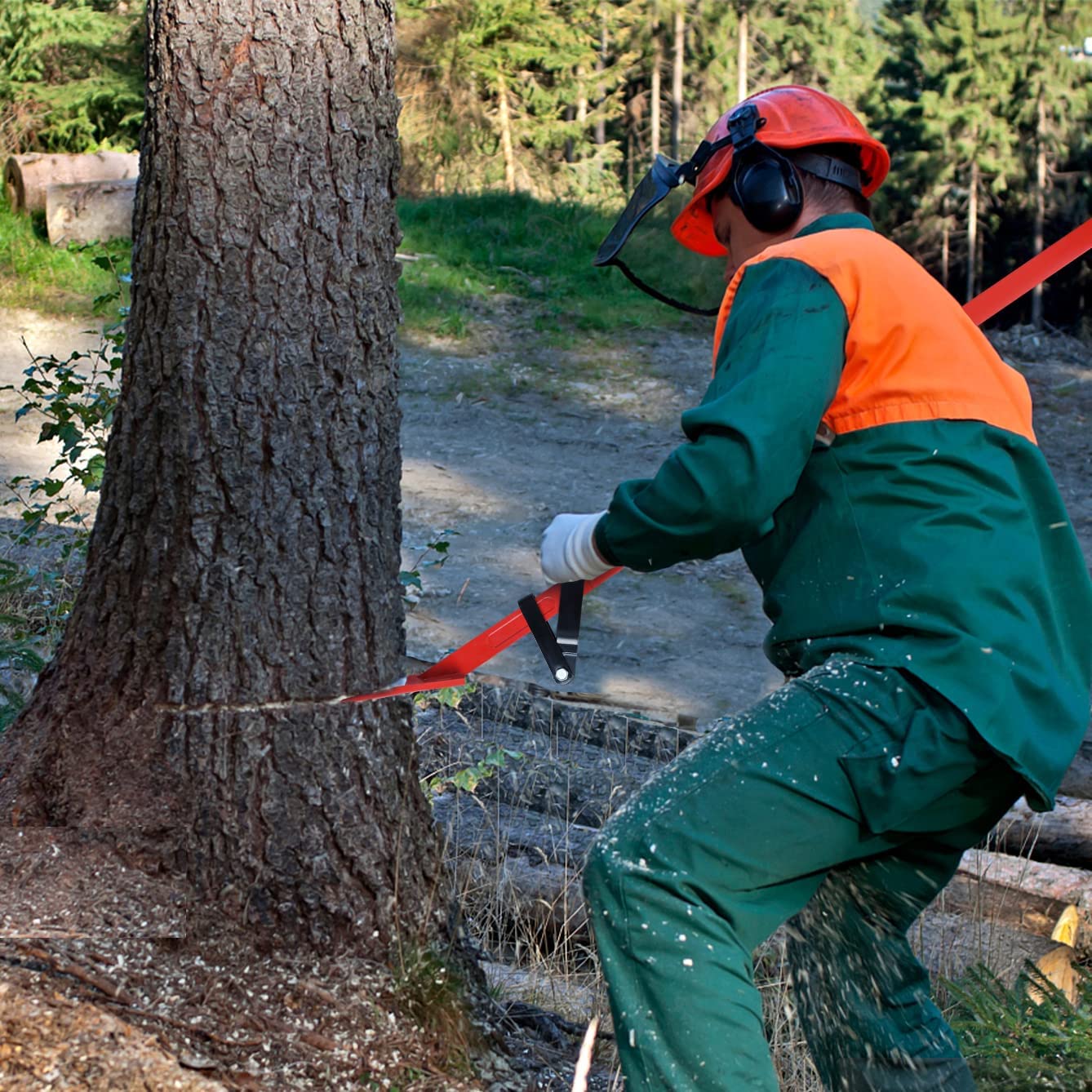 LZQ Lève-abattage professionnel pour charges lourdes - 130 cm - Avec crochet réversible - Charge maximale : 250 kg - Accessoire forestier pour le travail du bois
