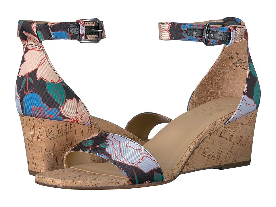 

Naturalizer Zenia (Black Linen Floral Poly Fabric) Women's Wedge Shoes, Multi