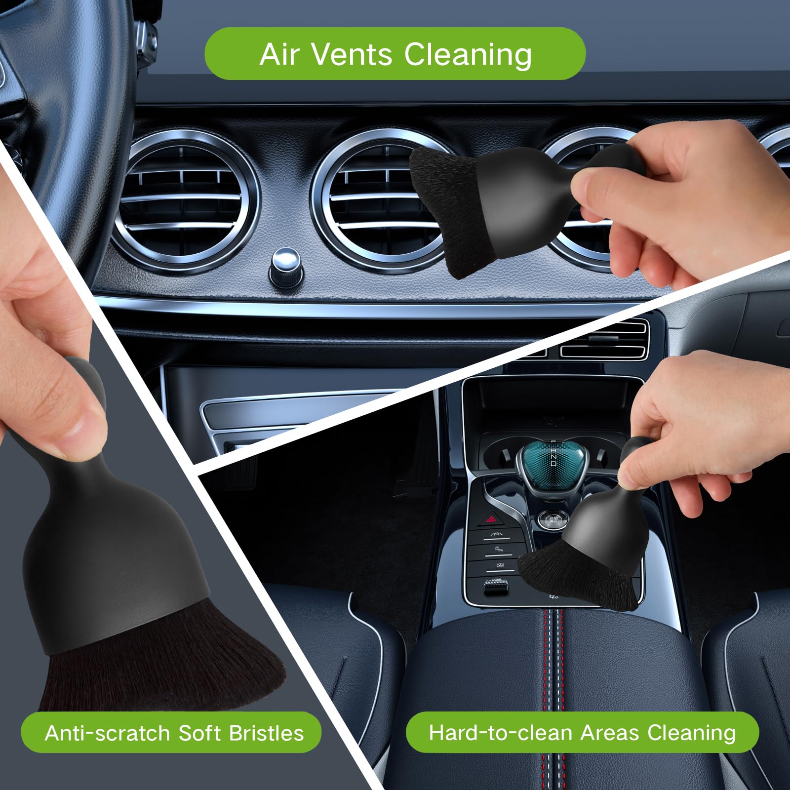 11 herramientas limpiadoras de parabrisas, kit de lavado de limpieza de ventana de automóvil con 6 almohadillas de microfibra reutilizables, 2 botellas de pulverización y asas extensibles, 7