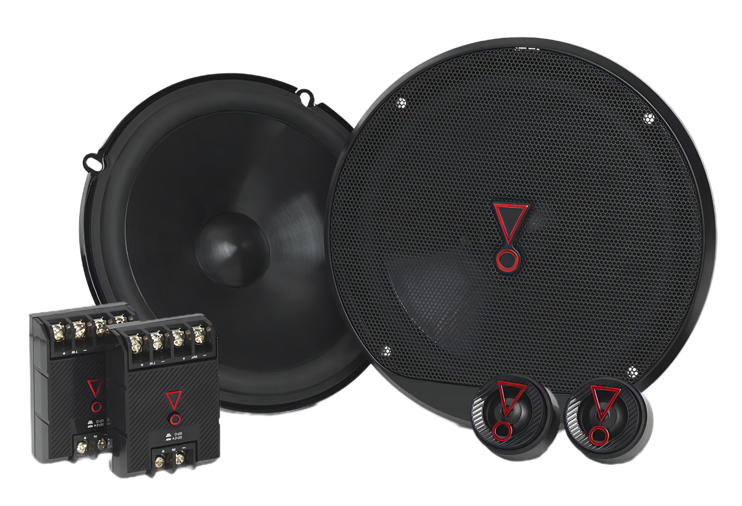 Stage3 607C 2-Way Component Car Speakers Set - 250 Watt JBL Pro Sound Car Audio Components System with 6.5 inch Speaker and separate Tweeter - Black