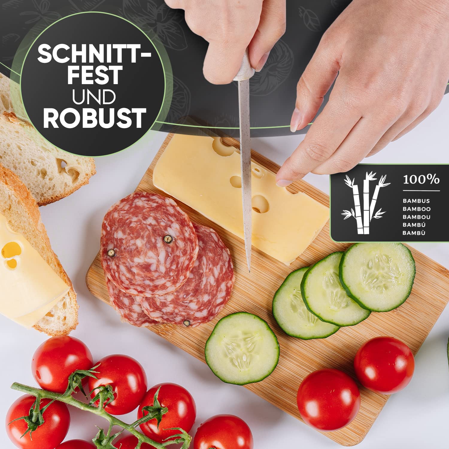 Set 6 Taglieri In Bambù Per Colazione - 22x14cm, Antibatterici E Delicati Sui Coltelli - Foto 7