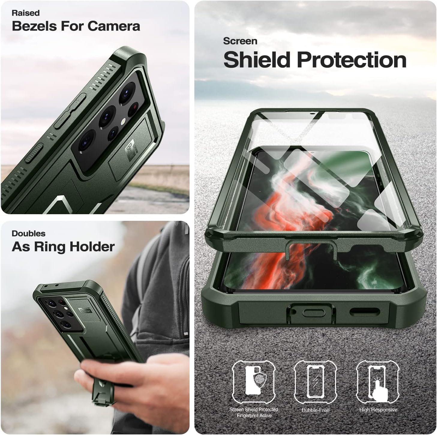 ديكسنور حافظة لهاتف سامسونج جالاكسي S21 الترا، حافظة حماية شدي... - view 7