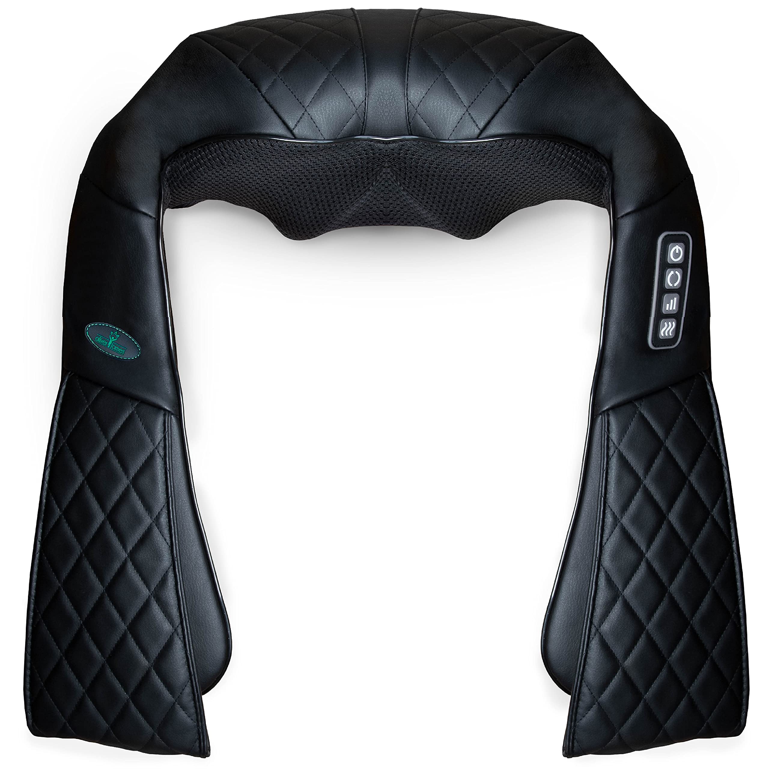 Oliver James Shiatsu Neck and Back Massager with Heat, Electric Deep Tissue Kneading Massage for Back, Neck, Shoulder, Legs, Foot and Body, Muscle Pain Relief, Use at Home, Office and Car