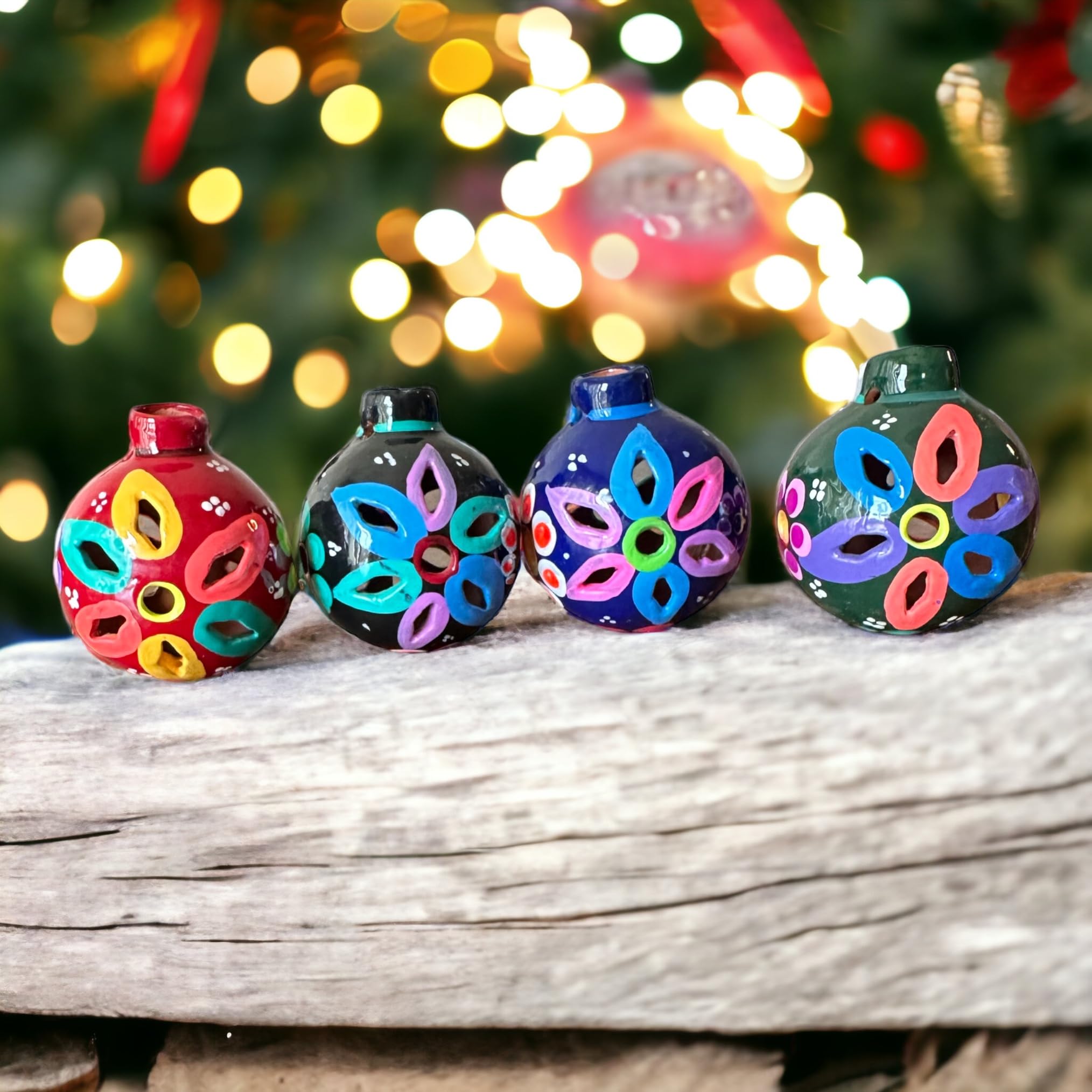 Amazon.com: Set of 4 Mexican Talavera Christmas Ornaments