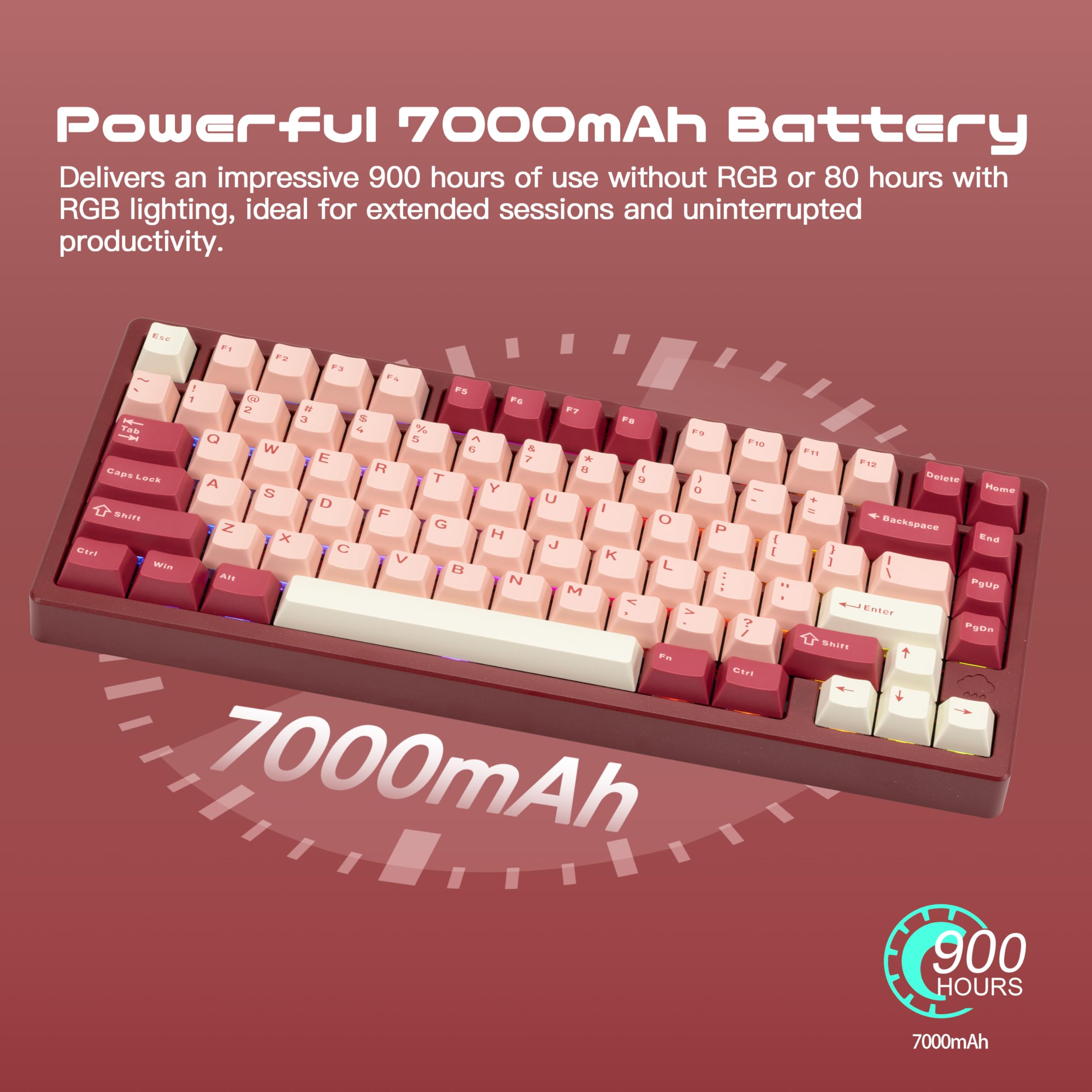 CutiePcs WOBKEY Rainy 75 Aluminum Cocoa Switch Mechanical Keyboard