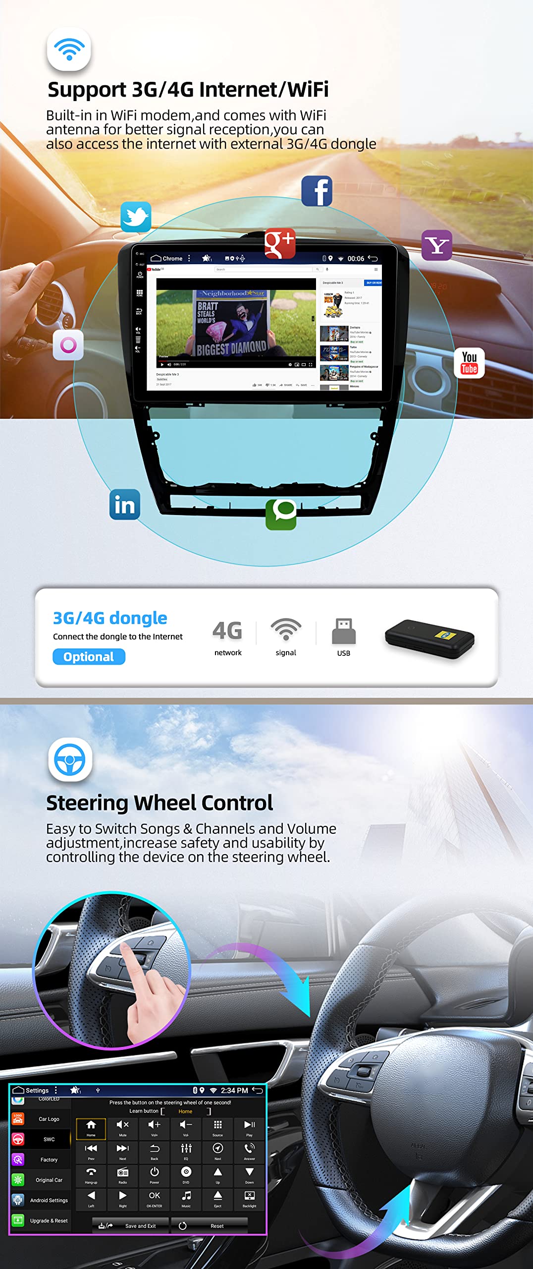Autoradio 2 Din 10.1 Pollici Android 14 Per Skoda Octavia (2014-2018) - 4G LTE, DAB+, Carplay, 6GB+128GB, DSP