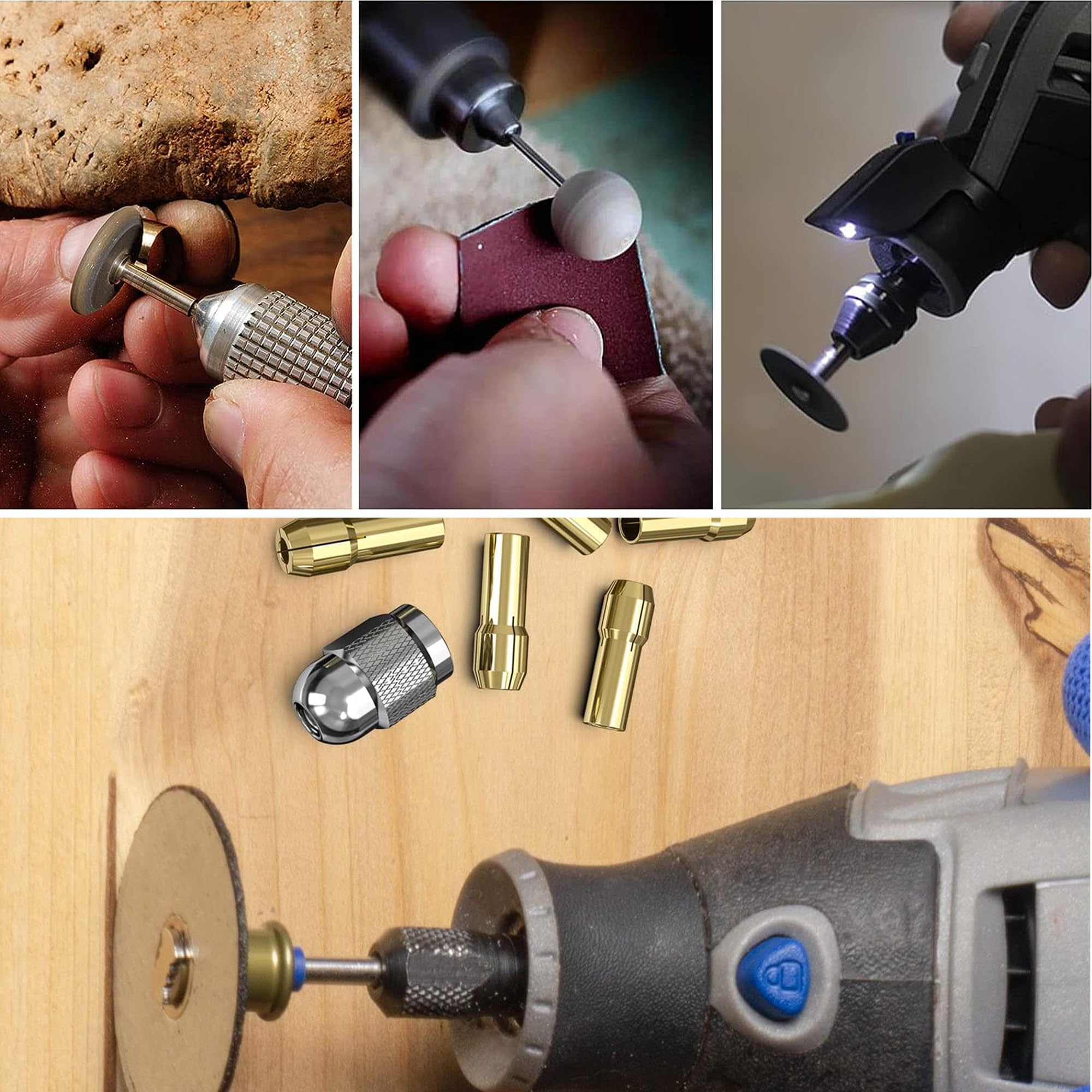 Set 16 Mandrini Autoserranti Per Trapano - Ottone, 0.8-3.2mm - Ideale Per Utensili Rotanti