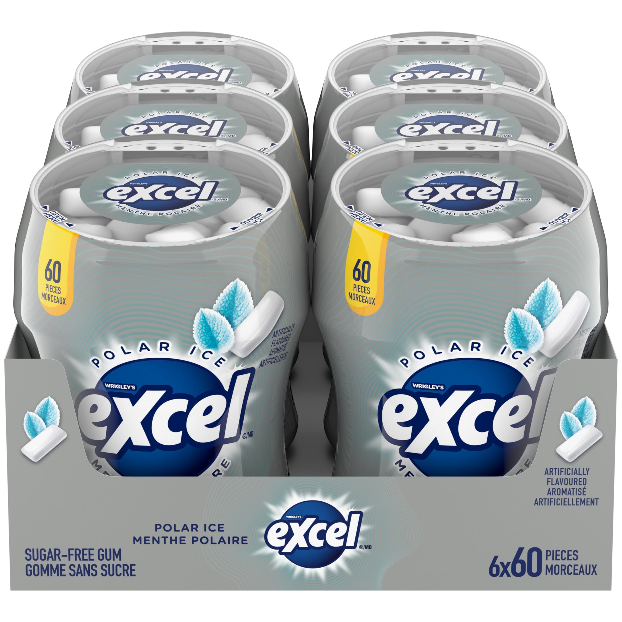Amazon.com : Excel Sugar-Free Gum, Polar Ice, 60pc Bottle, 6ct