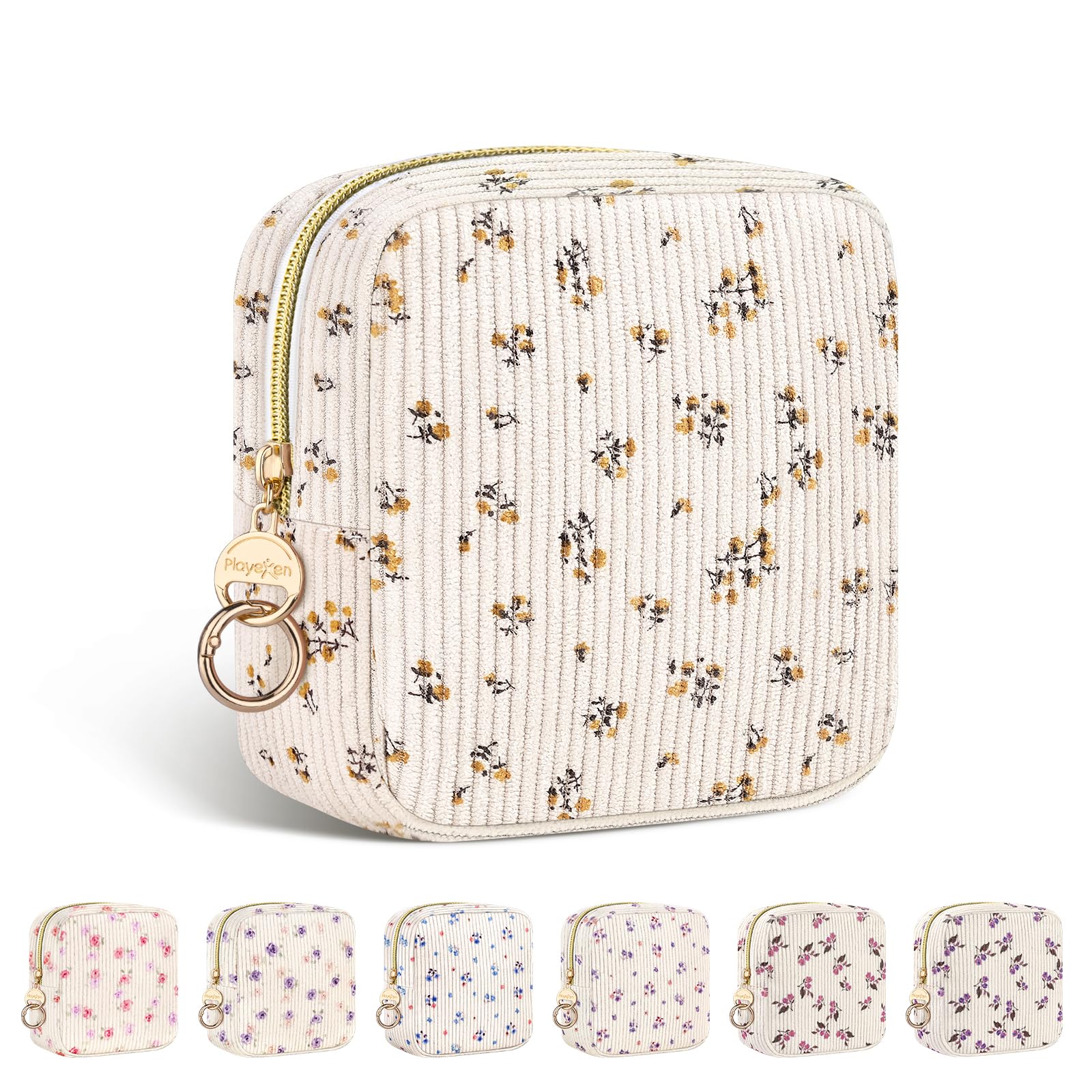 12,5*5*12,5cm Neceser Niña Pequeño para Compresas Organizador Bolso de Almacenamiento Compresas Algodon Salvaslip Bolsa Menstrual de Servilletas Sanitarias Regalo Adolescentes Niñas(flor-amarillo)