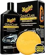 Meguiar's Gold Class Carnauba Plus Premium Liquid Wax Kit, Car Detailing Kit with a Pure Carnauba Wax Blend and a Foam Applicator Pad for Keeping Glossy Paint Protected Like a Pro, 16 Oz Bottle