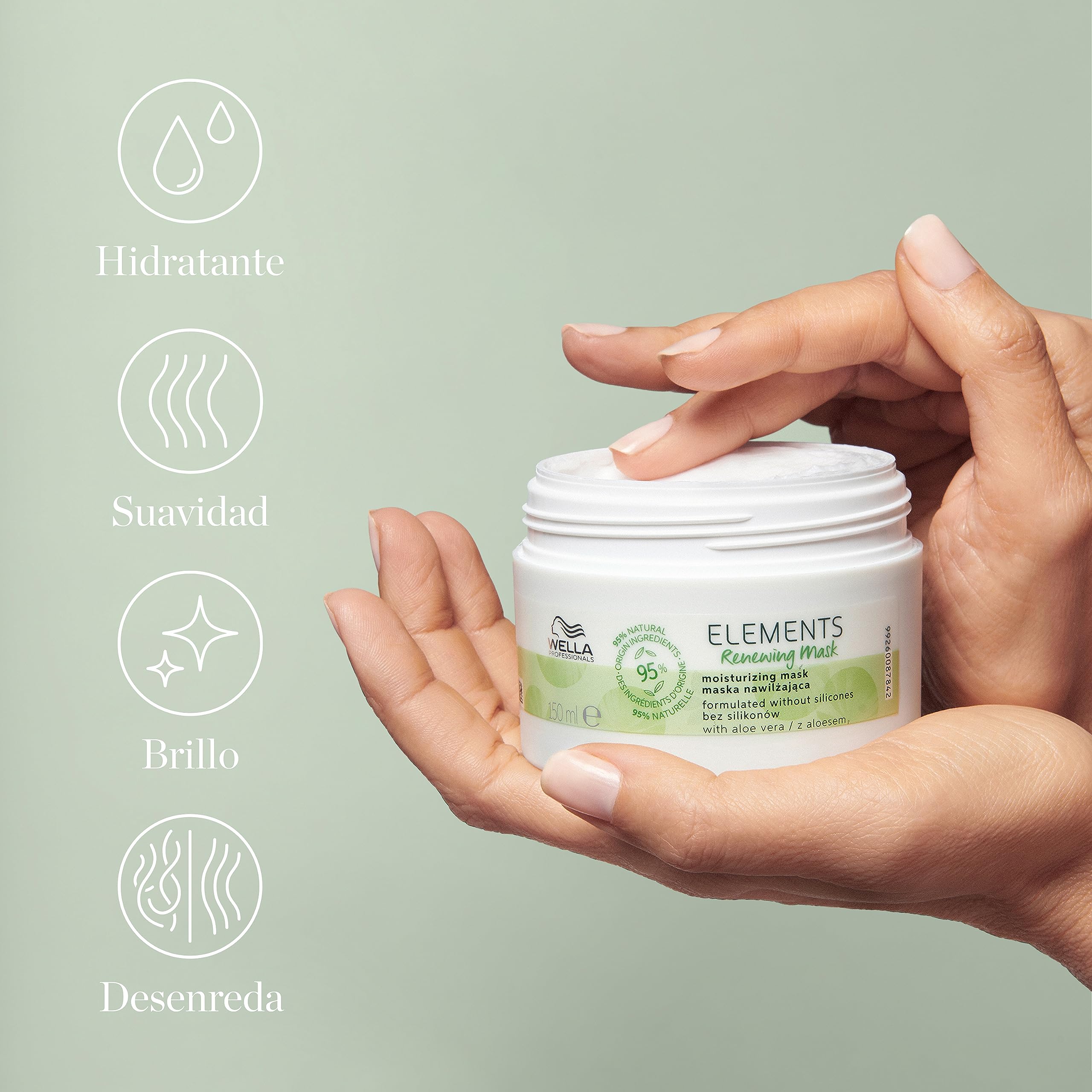 Wella Professionals Pack Elements, Cabello y Cuero Cabelludo Saludable, 100% vegano, Sin Siliconas ni Sulfatos, Champú (1L) + Mascarilla (500ml)