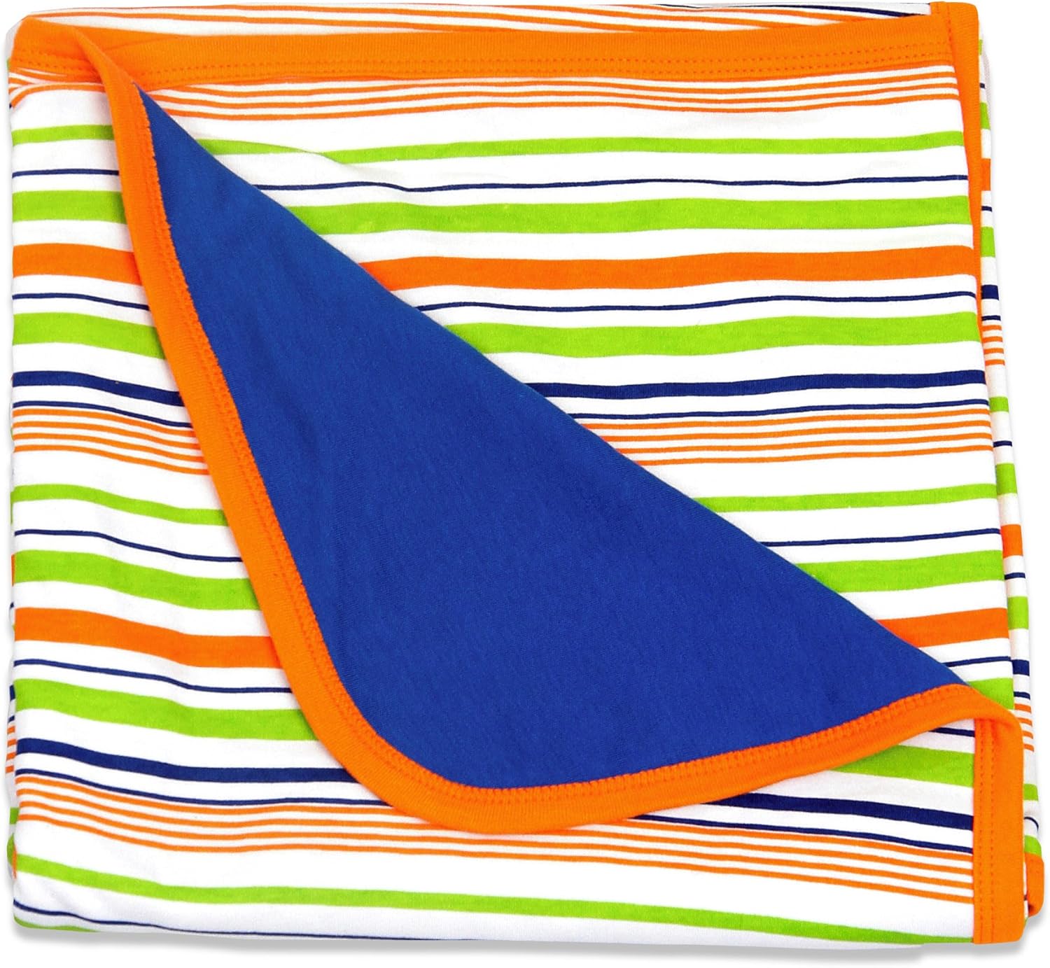 Organic Baby Boy Blue Reversible Stroller Blanket