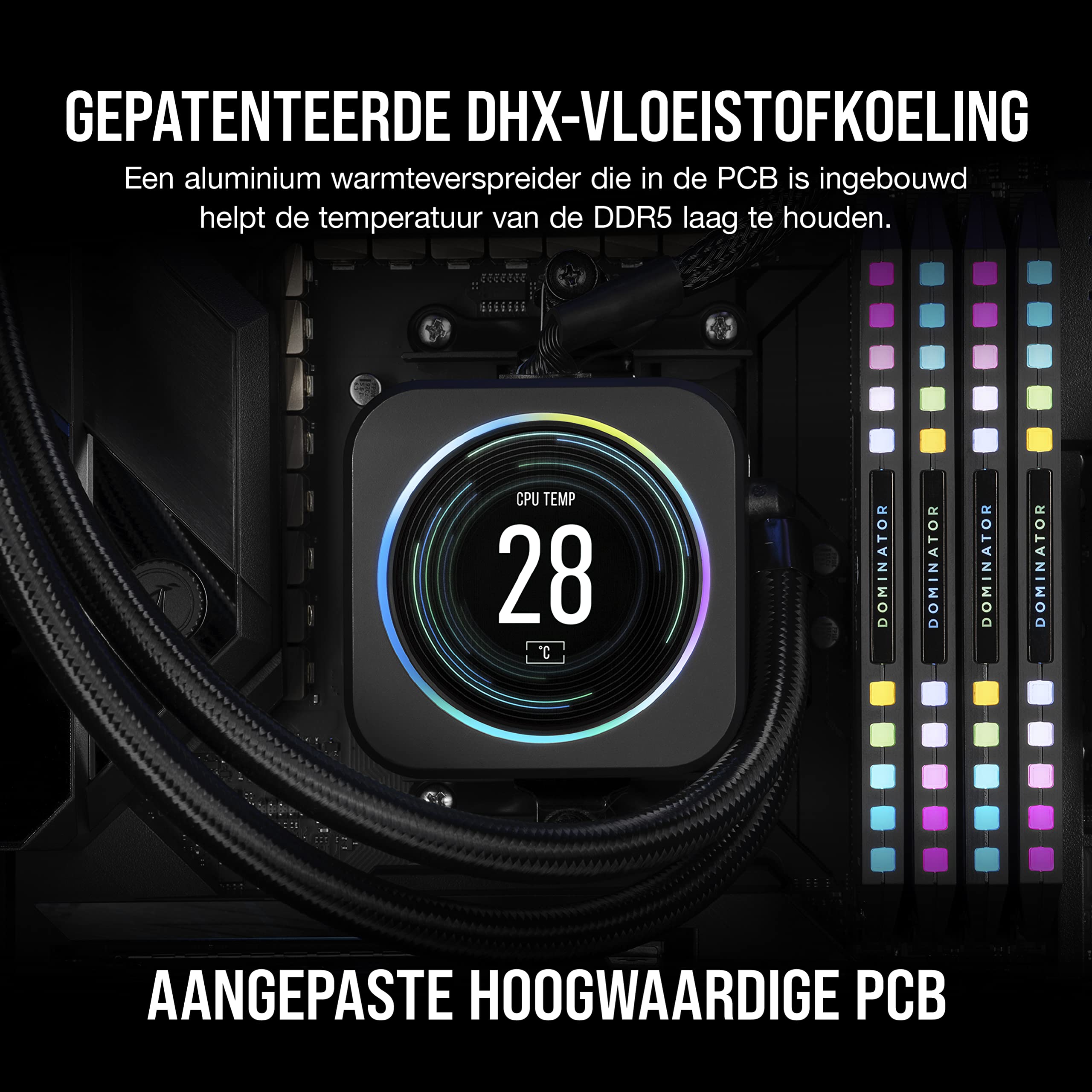 CORSAIR DOMINATOR PLATINUM RGB DDR5 RAM 32GB (2x16GB) Tot 6000MHz