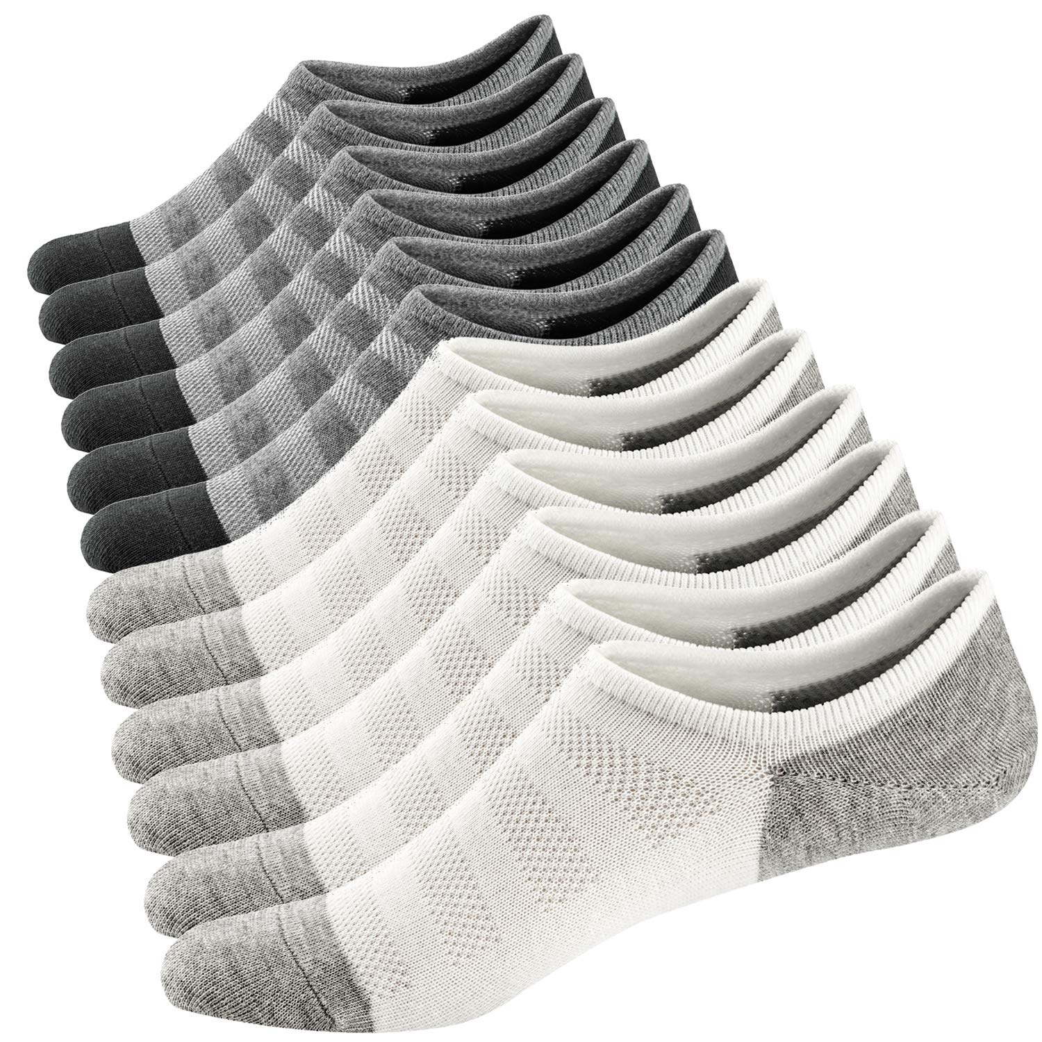 Ueither Calcetines Cortos para Hombre y Mujer Antideslizantes Respirable Calcetines tobilleros Invisibles