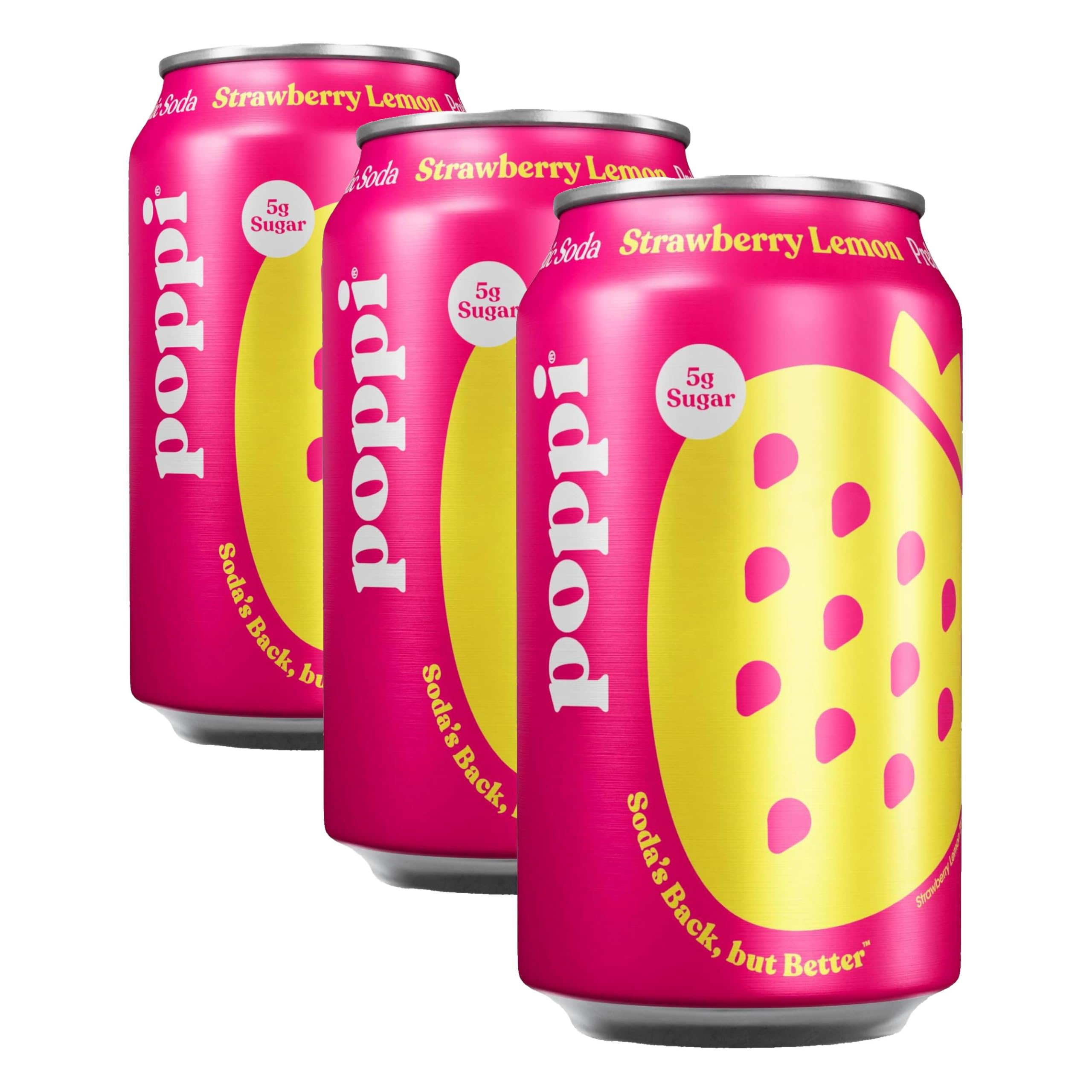 Amazon.com : Poppi Strawberry Lemonade Prebiotic Soda, 12 Fl Oz