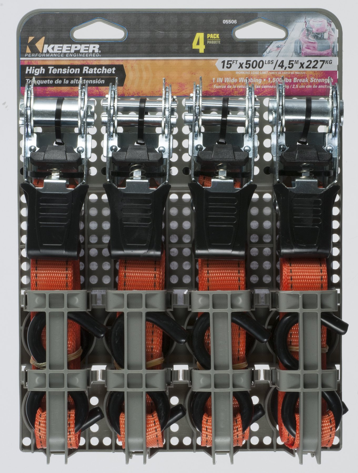 Keeper 05506 - Lote de 4 trinquetes con Asas Acolchadas