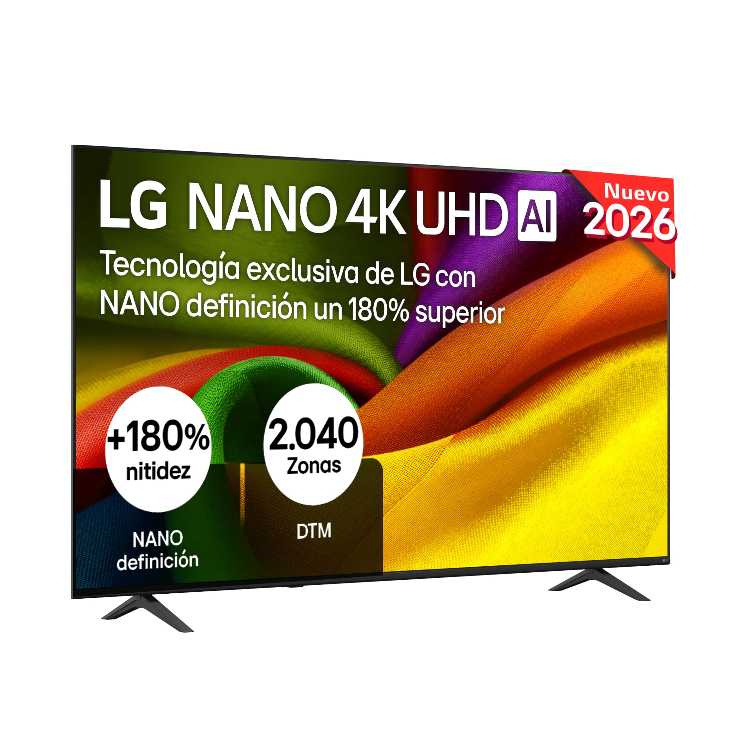 LG 75NU850B6LA - Smart TV Nano 4K UHD AI NU85 75 Pulgadas, Sin Reflejos al 94%, webOS 26 AI Copilot y Gemini, Procesador Inteligente α7 AI Processor 4K Gen9, HDR10 Pro, 4K Super Upscaling, Dolby
