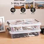 Citylife 3 PCS Plastic Storage Bins with Latching Lids Clear File Box Portable Storage Containers for Organizing A4 Paper, Document, Scrapbook, 14.65" x 10.43" x 2.87"