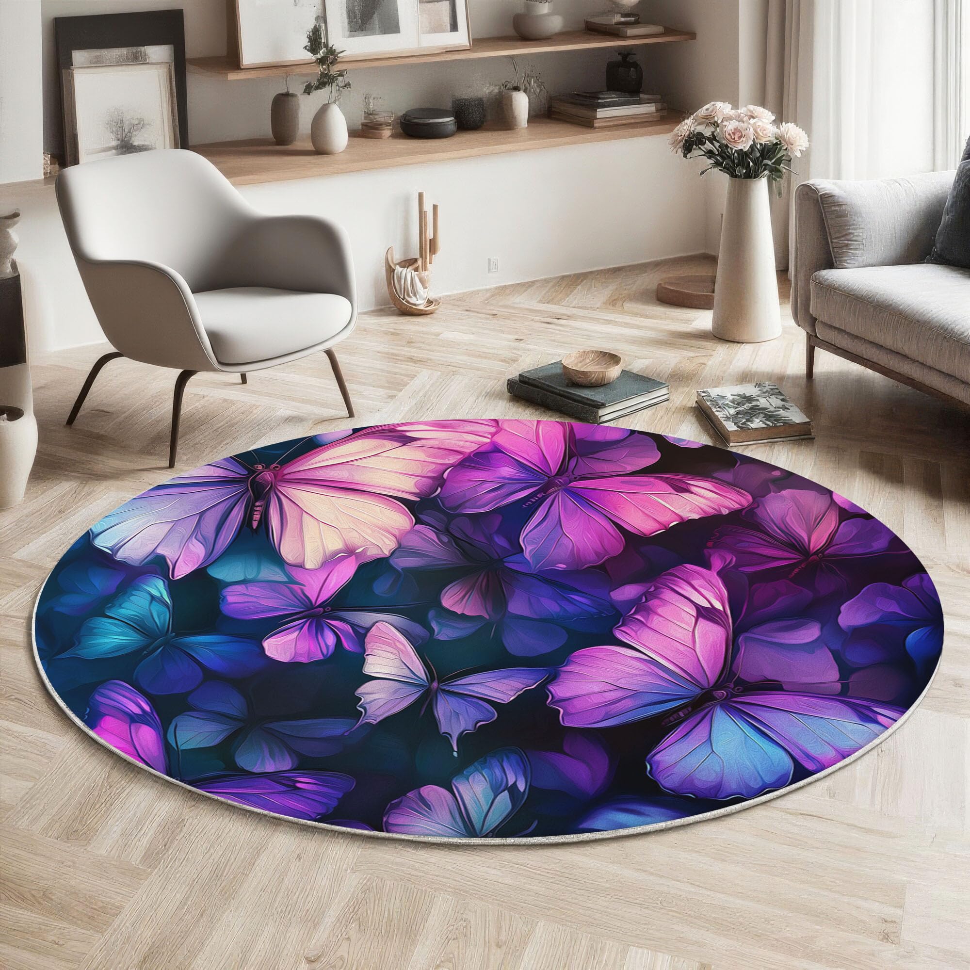 Moquette de chaise antidérapante et lavable style surréalisme violet foncé