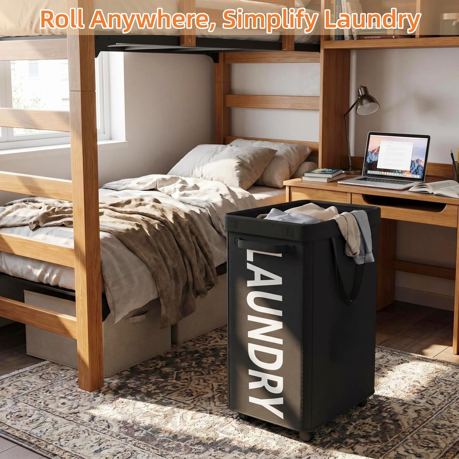 Best Laundry Basket on Wheels 2026 5 Optish Laundry Basket with Wheels, 90L Rolling Laundry Hamper with Wheels, Large — product photo