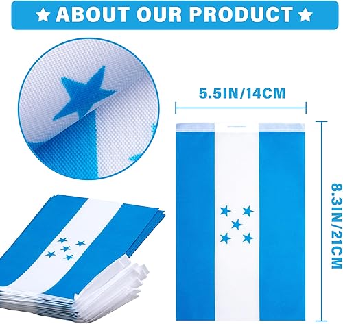 Miniatura 3 de Banderín de bandera de Honduras, pequeña mini bandera hondureña, decoración nacional de país para escuela, fiesta, eventos deportivos, 33 pies 30