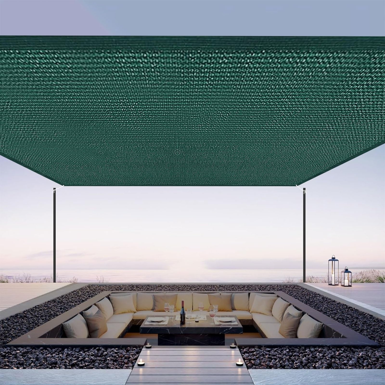 GAIFNAG Privacy e Telo Frangivento per Balconi 80 x 1000 cm Recinzione Copertura, Recinzione Copertura per Protezione Protezione della Privacy Frangivento in HDPE per Balcone Giardino, Verde Scuro