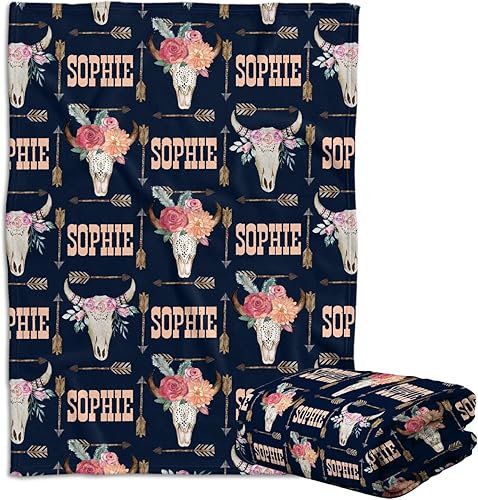 Miniatura 10 de Mantas de bebé de Texas, cosas occidentales, mantas de bebé personalizadas para niños, mantas de bebé de vaquero de cuerno largo para niñas, manta