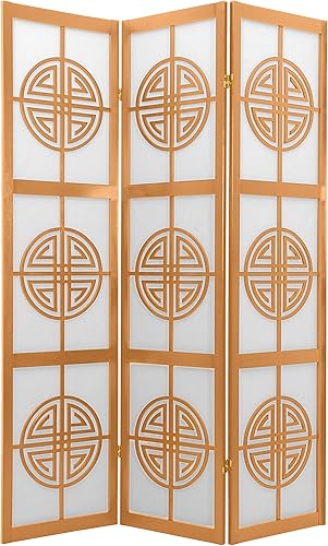 Red Lantern Divisor de habitación natural Shoji de larga vida útil de 6 pies de alto