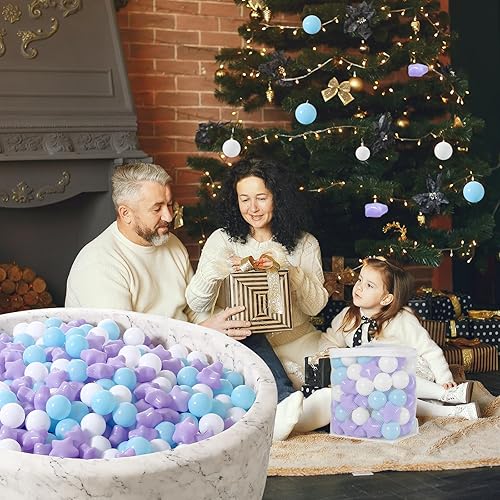 Miniatura 8 de STARBOLO Pelotas de juguete para niños, 100 unidades, color azul, a prueba de aplastamientos, bolas de juguete para niños, oso macarrón, para